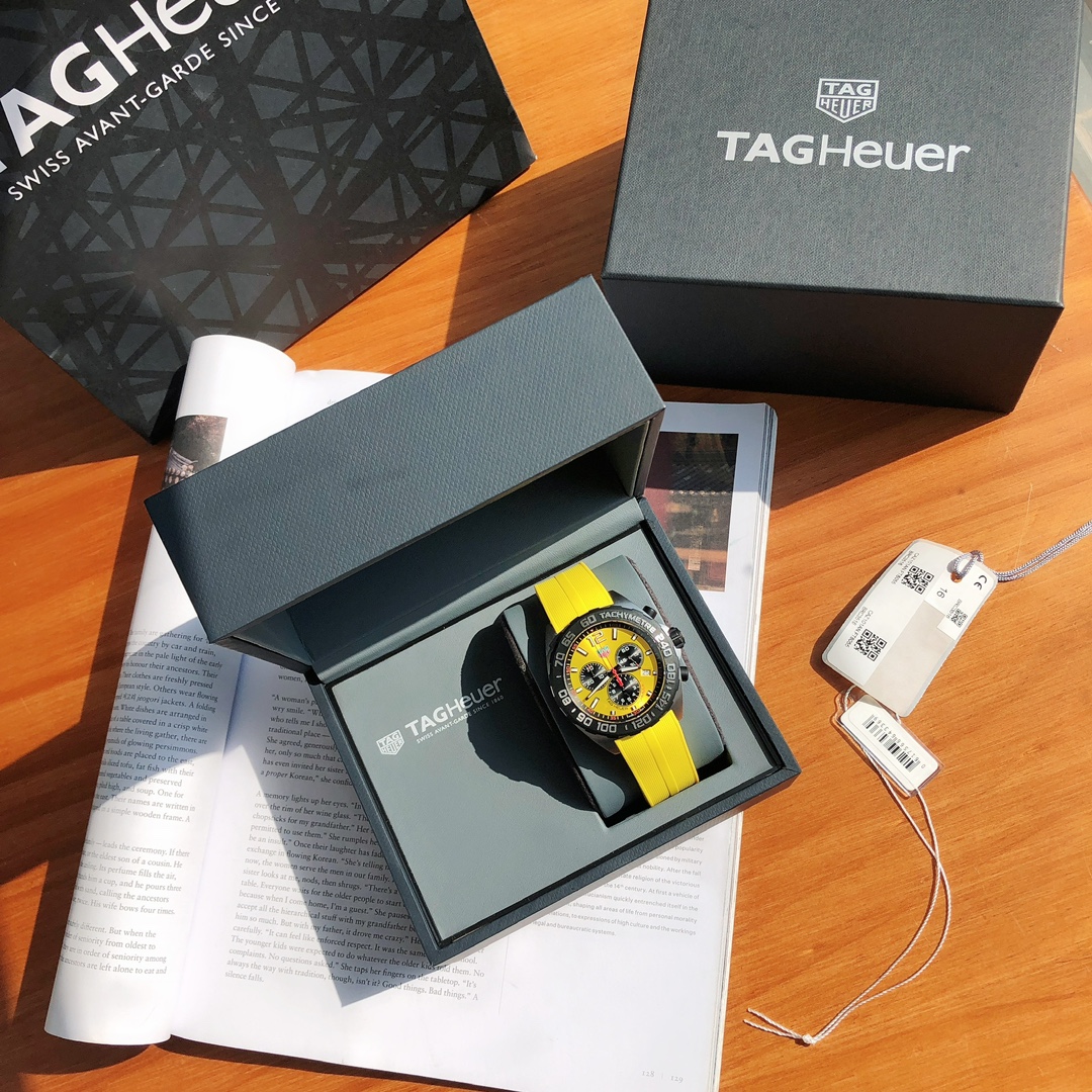 タグホイヤーフォーミュラ1 デイトコピー 上質品 シンプル 腕時計 ウォッチ メンズ 防水 イエロー_1