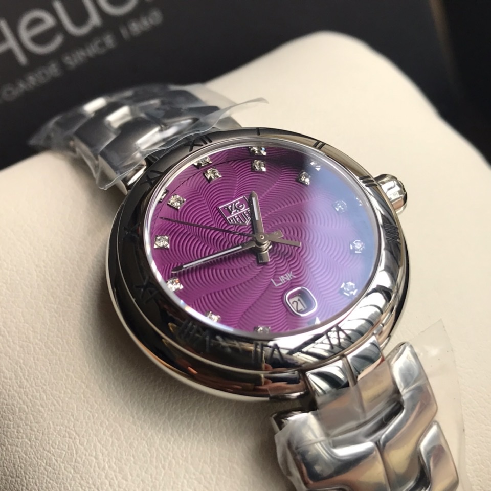 tag heuer 錶スーパーコピー 夜光 リンク スチールバンド 腕時計 ウォッチ レディース パープル_2