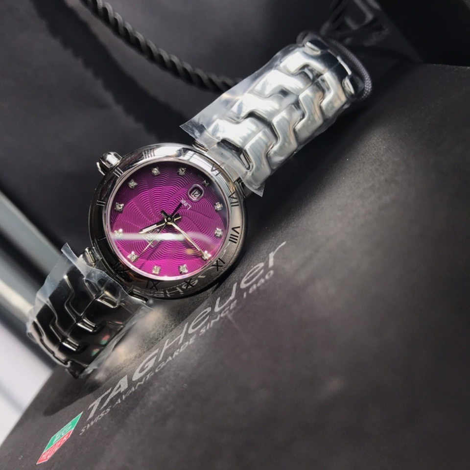 tag heuer 錶スーパーコピー 夜光 リンク スチールバンド 腕時計 ウォッチ レディース パープル_3