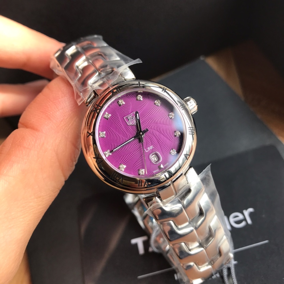 tag heuer 錶スーパーコピー 夜光 リンク スチールバンド 腕時計 ウォッチ レディース パープル_4