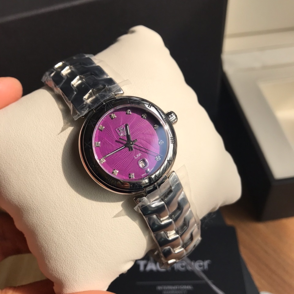 tag heuer 錶スーパーコピー 夜光 リンク スチールバンド 腕時計 ウォッチ レディース パープル_5