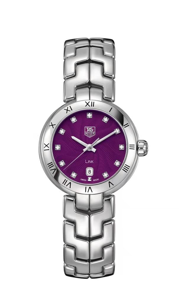 tag heuer 錶スーパーコピー 夜光 リンク スチールバンド 腕時計 ウォッチ レディース パープル_8