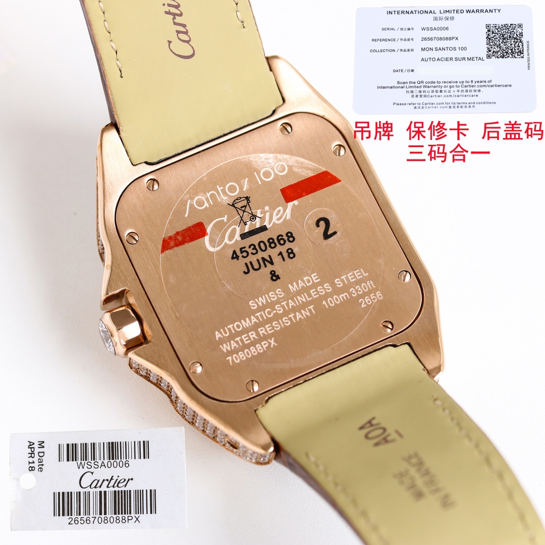 レザー カルティエ サントス ドゥ カルティエ mm偽物 ダイヤ飾り 上質品 ウォッチ 優雅 腕時計 多色可選_8