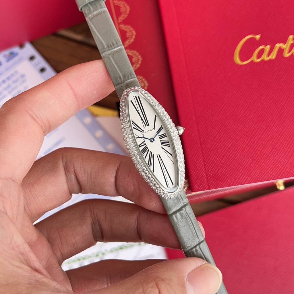カルティエ ベニュワール インスタコピー 牛革 腕時計 ウォッチ 優雅レディ ダイヤ飾り 多色可選_5