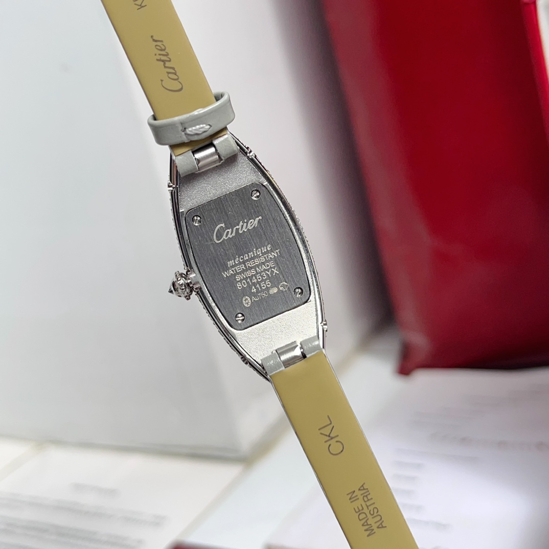 カルティエ ベニュワール 復刻版コピー 腕時計 ウォッチ 優雅レディ ダイヤ飾り スチールバンド グレー_2