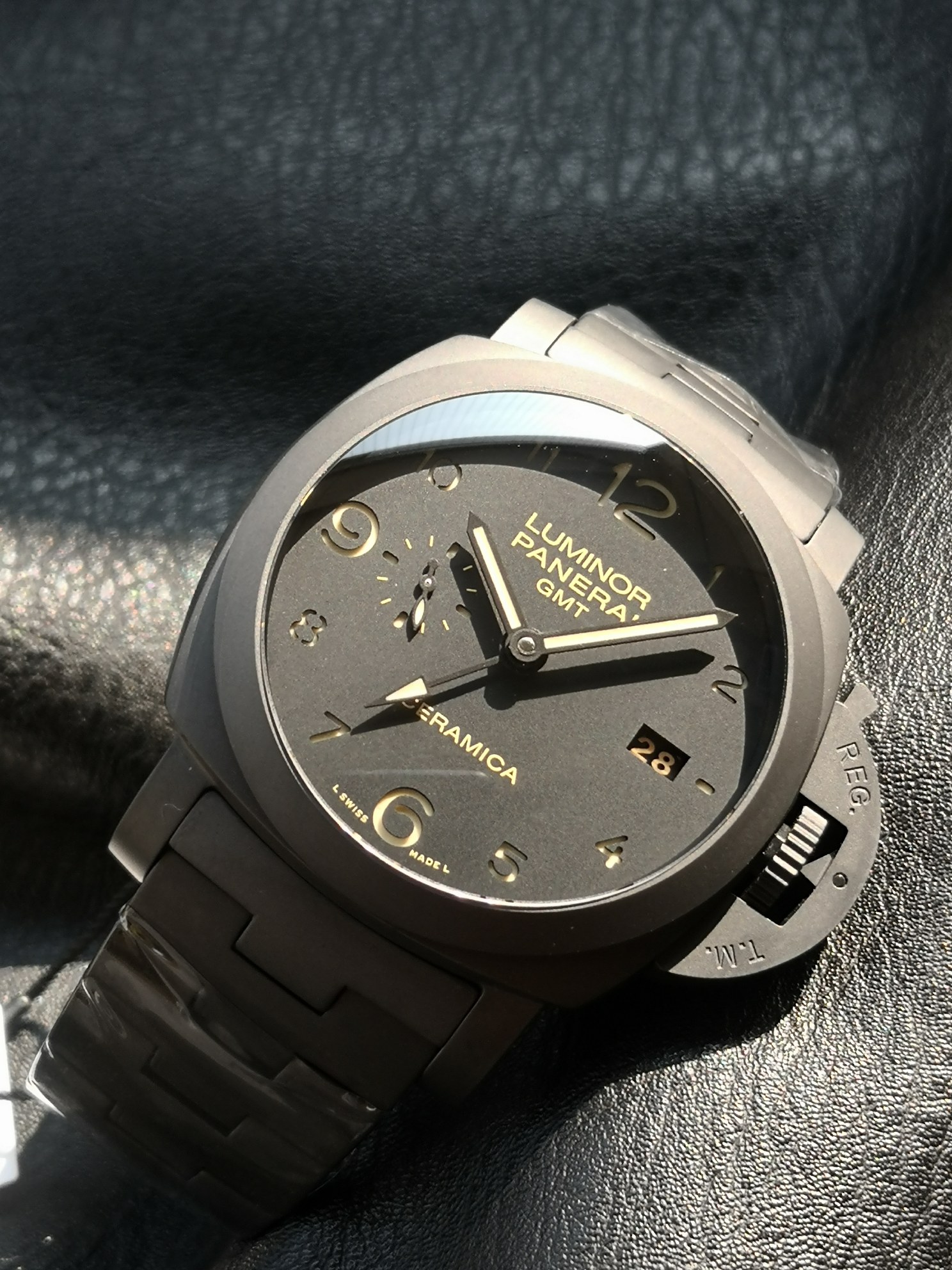 大販売 パネライ 買えないコピー ルミノール LUMINOR 1950 ウォッチ 夜光 防水 グレー_5