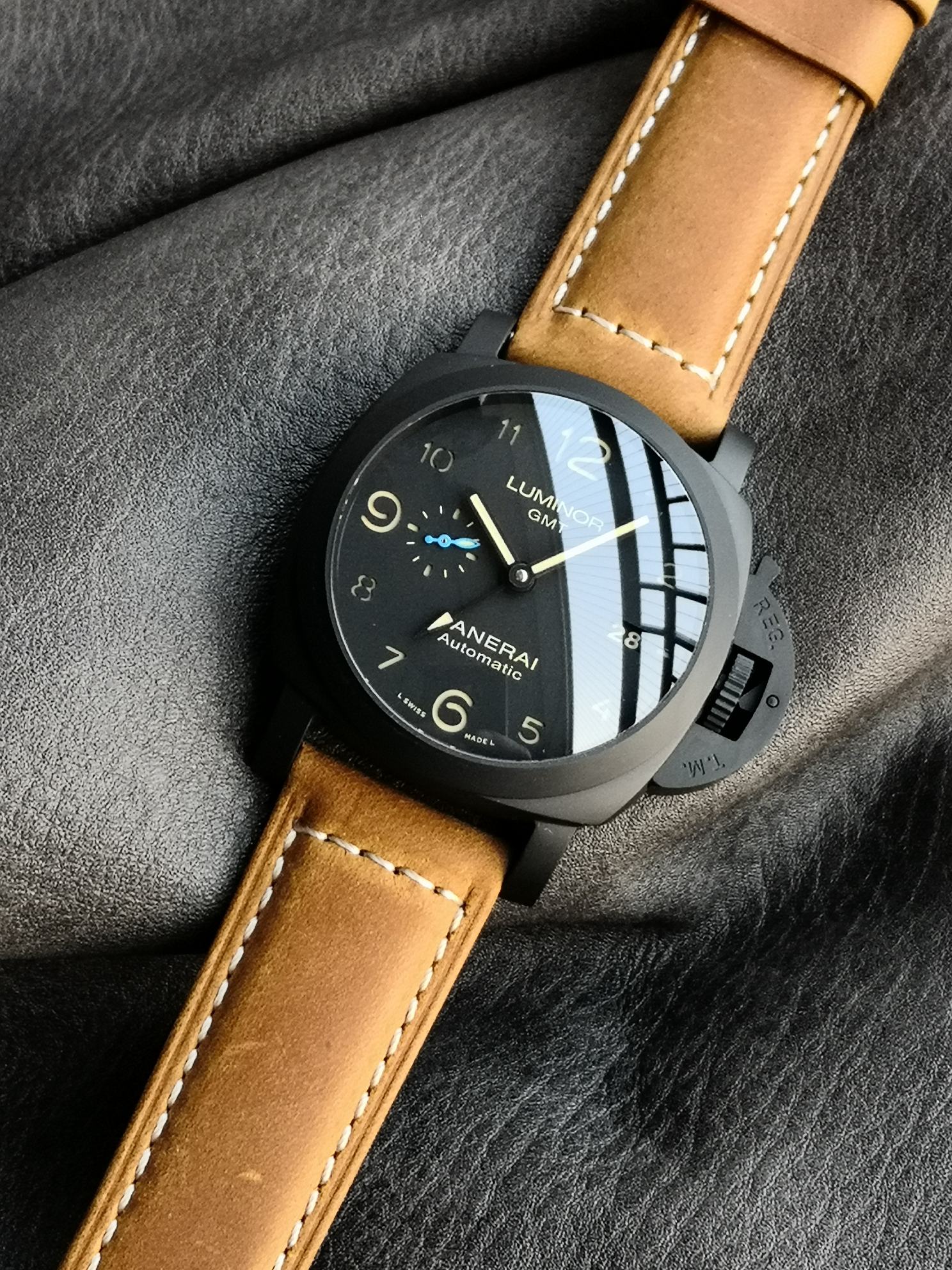 パネライ 軽量コピー ルミノール PAM01441 ウォッチ 夜光 防水 ファッション ブラック_2