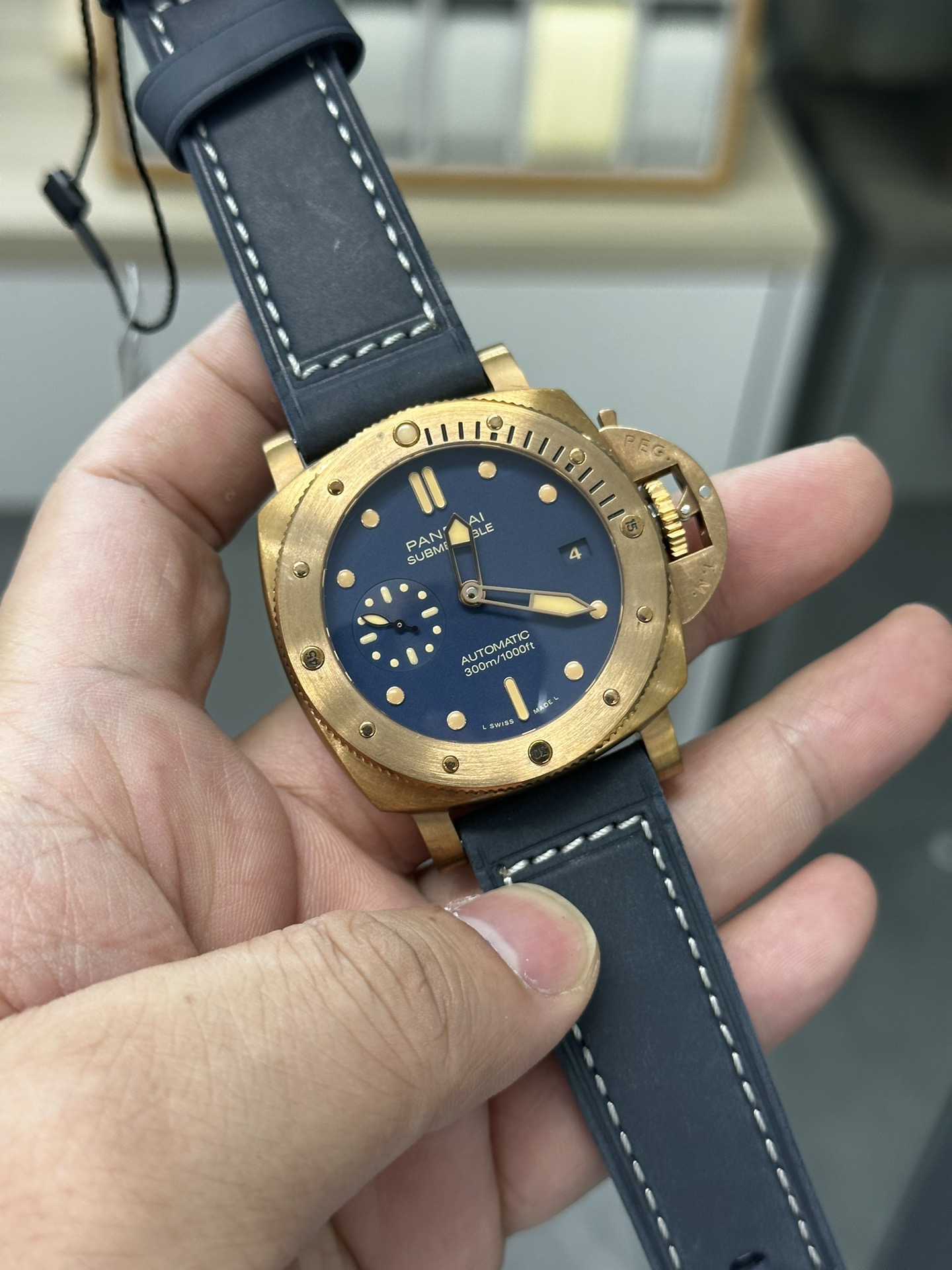 びっくりした価格 パネライ時計偽物 メンズ ウォッチ 夜光 腕時計 サブマーシブル  防水 ブルー_3