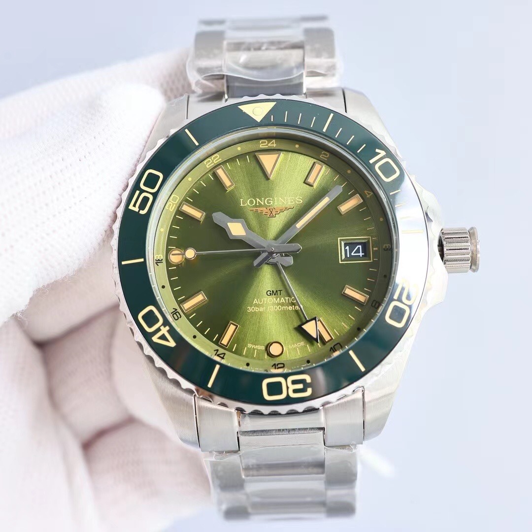 ロンジン 時計 メンズスーパーコピー ビジネス 防水 ウォッチ 腕時計 スチールバンド 通勤 グリーン_1