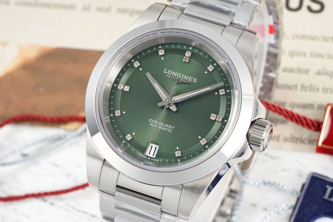 longines の 時計コピー ハイドロコンケスト 防水 ウォッチ 品質保証 スチールバンド 通勤 グリーン_3
