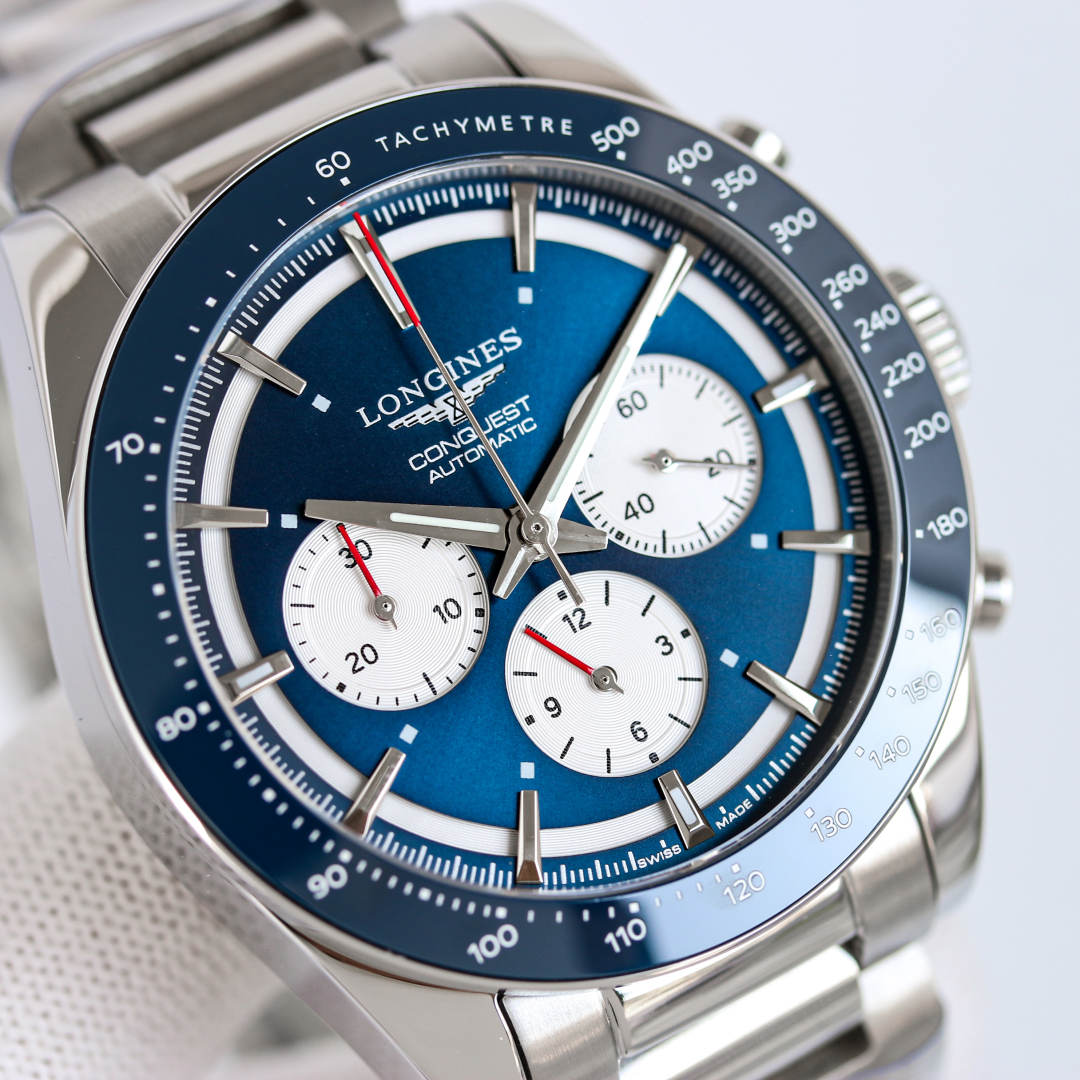 目を引く存在感 時計 longines偽物 ハイドロコンケスト 腕時計 防水 ウォッチ スチールバンド ブルー_6