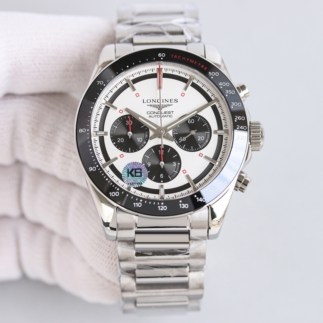 longines 時計 価格コピー ウォッチ 腕時計 紳士 ハンサム ハイドロコンケスト 防水 ホワイト_1