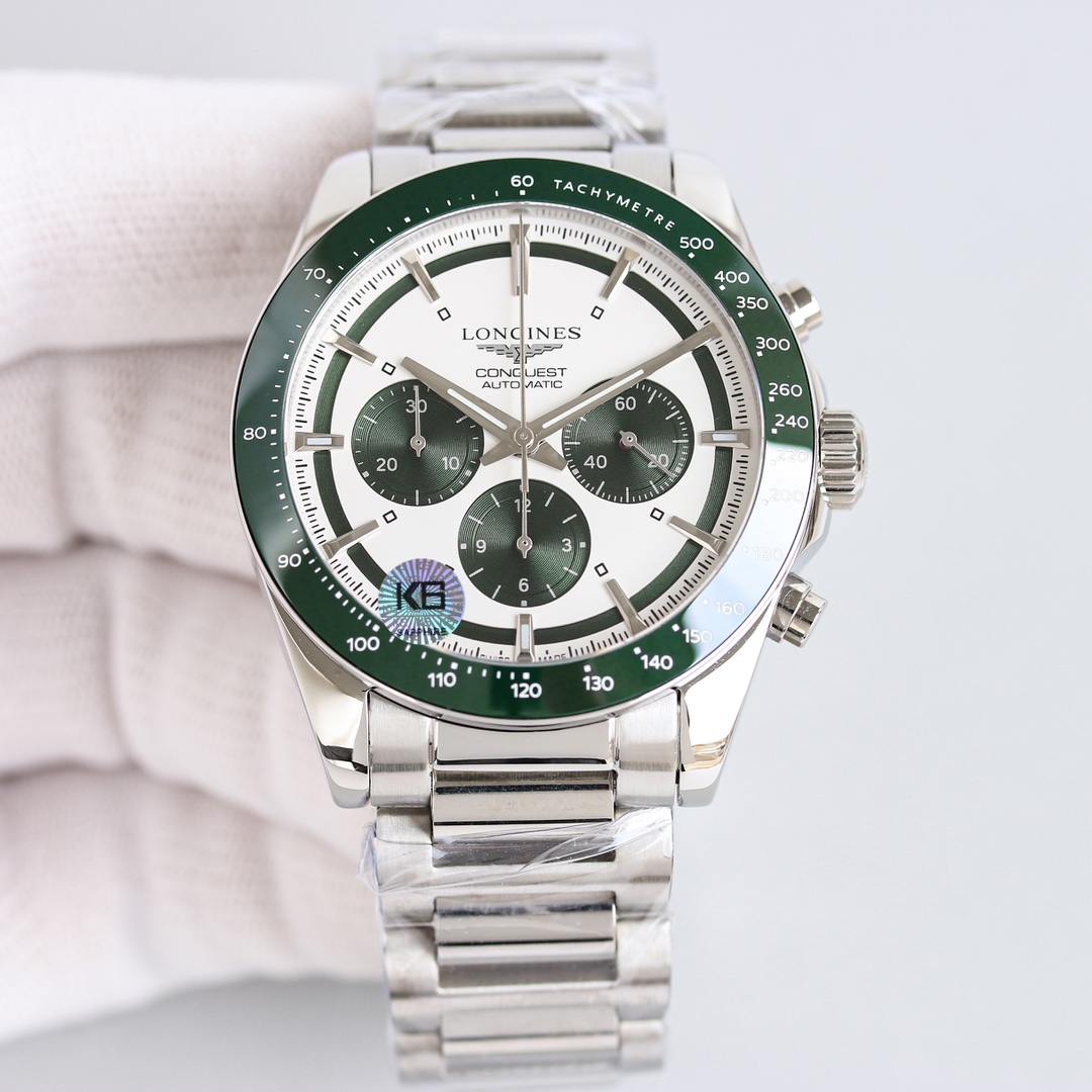 longines 時計 値段偽物 ウォッチ 腕時計 紳士 ハンサム ハイドロコンケスト 防水 グリーン_1
