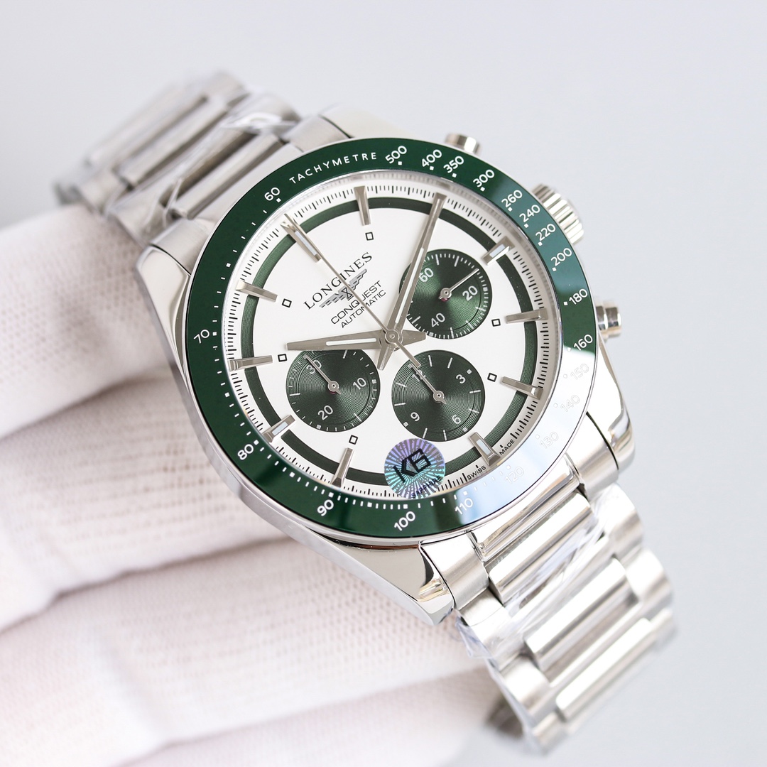 longines 時計 値段偽物 ウォッチ 腕時計 紳士 ハンサム ハイドロコンケスト 防水 グリーン_2