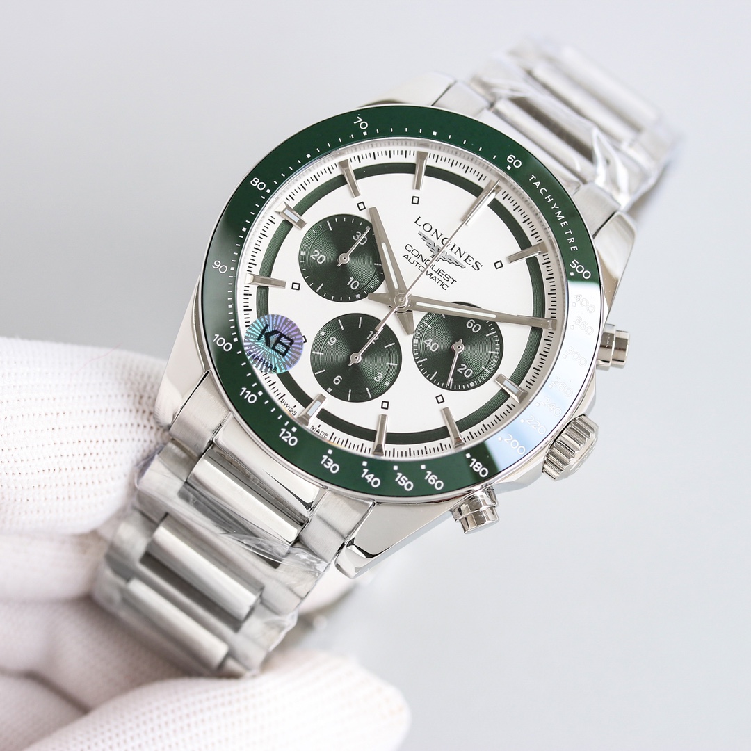 longines 時計 値段偽物 ウォッチ 腕時計 紳士 ハンサム ハイドロコンケスト 防水 グリーン_3