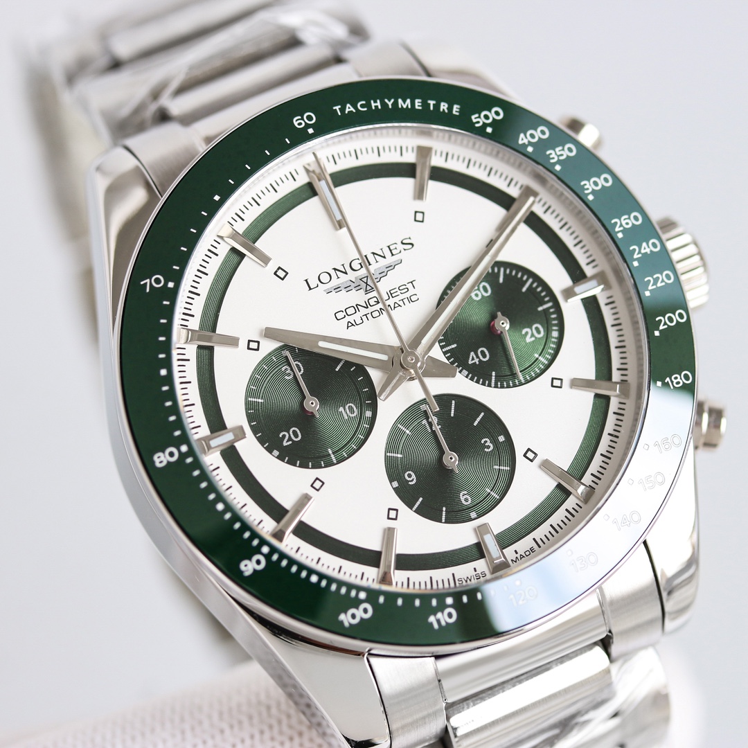 longines 時計 値段偽物 ウォッチ 腕時計 紳士 ハンサム ハイドロコンケスト 防水 グリーン_4