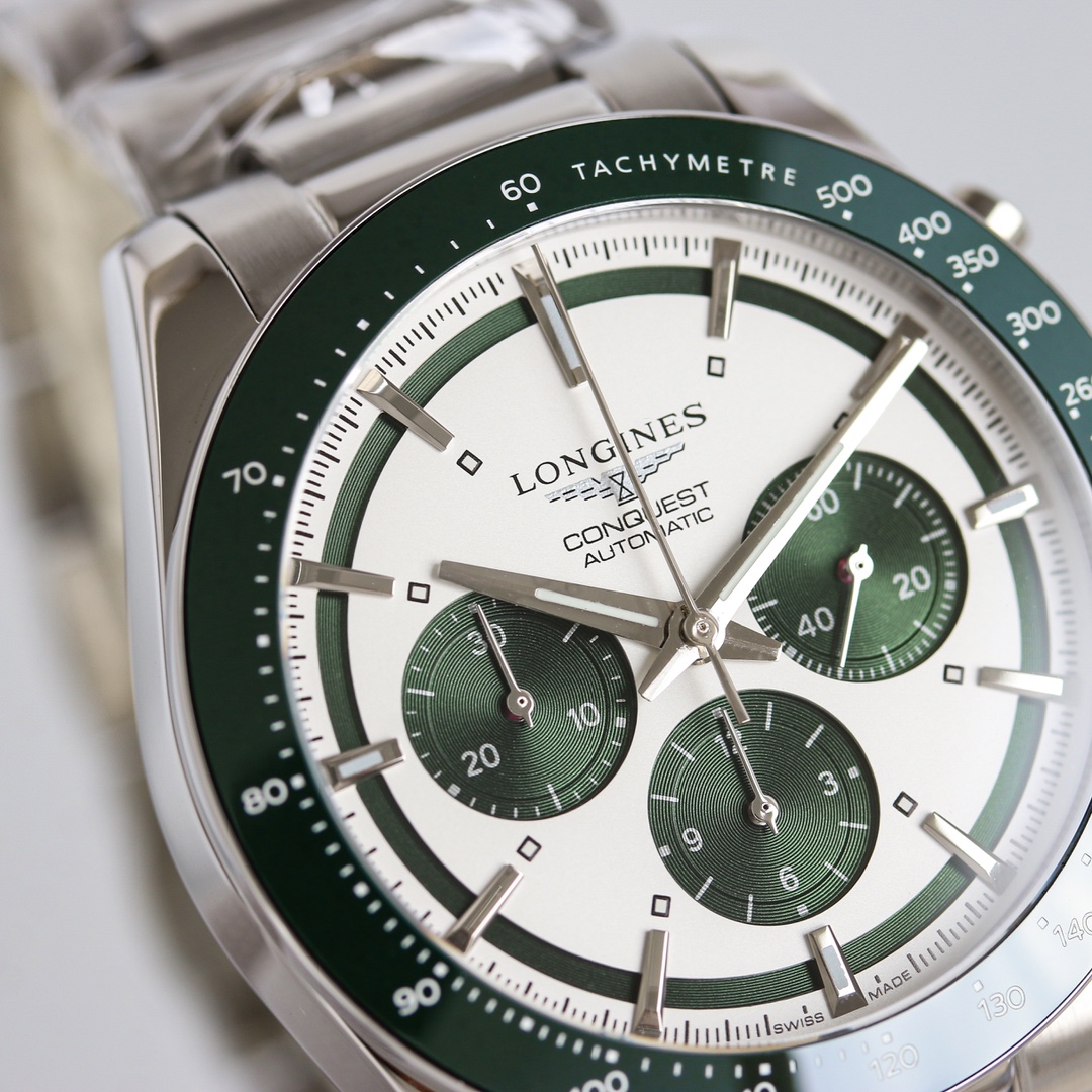 longines 時計 値段偽物 ウォッチ 腕時計 紳士 ハンサム ハイドロコンケスト 防水 グリーン_5