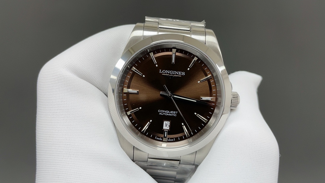 最新の2025年 longines 腕時計 メンズコピー ウォッチ 夜光 ハンサム ハイドロコンケスト 防水 ブラウン_3
