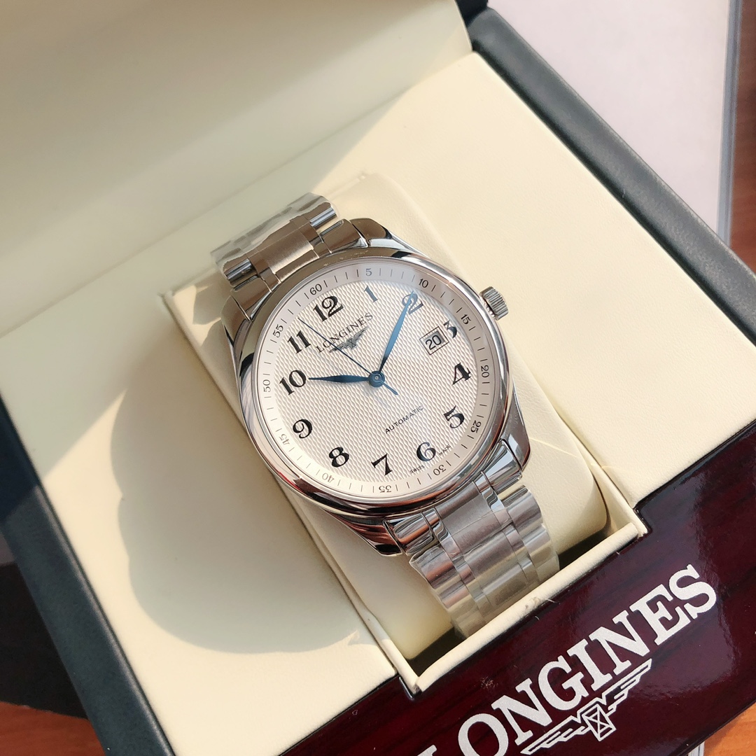 魅力的なlongines 腕時計コピー マスター ウォッチ ビジネス 紳士 シルバーケース ホワイト_1