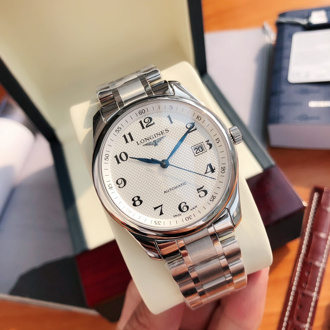 魅力的なlongines 腕時計コピー マスター ウォッチ ビジネス 紳士 シルバーケース ホワイト_3
