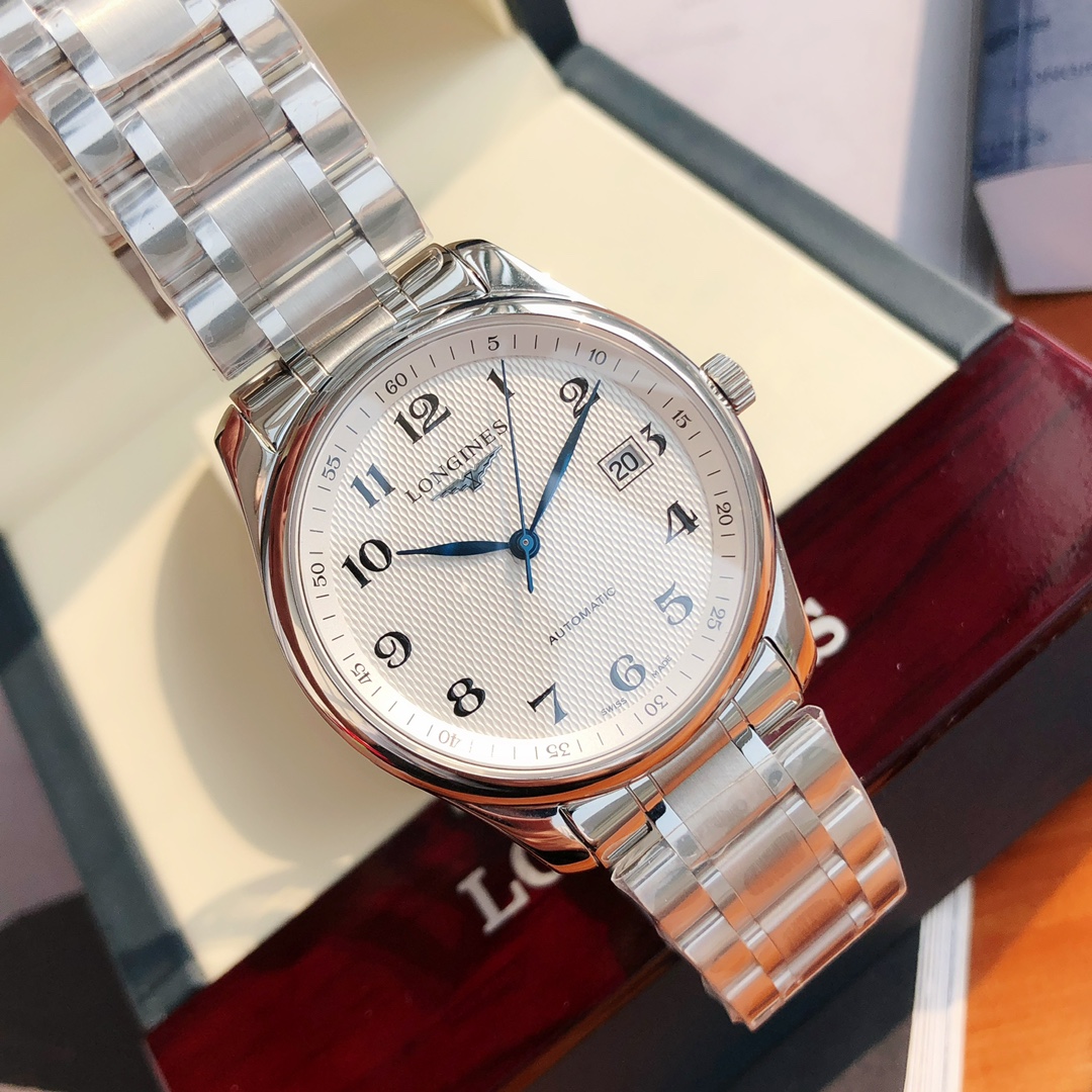 魅力的なlongines 腕時計コピー マスター ウォッチ ビジネス 紳士 シルバーケース ホワイト_5