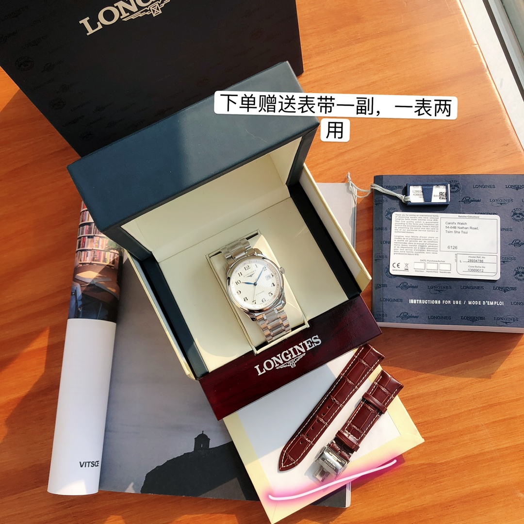 魅力的なlongines 腕時計コピー マスター ウォッチ ビジネス 紳士 シルバーケース ホワイト_9