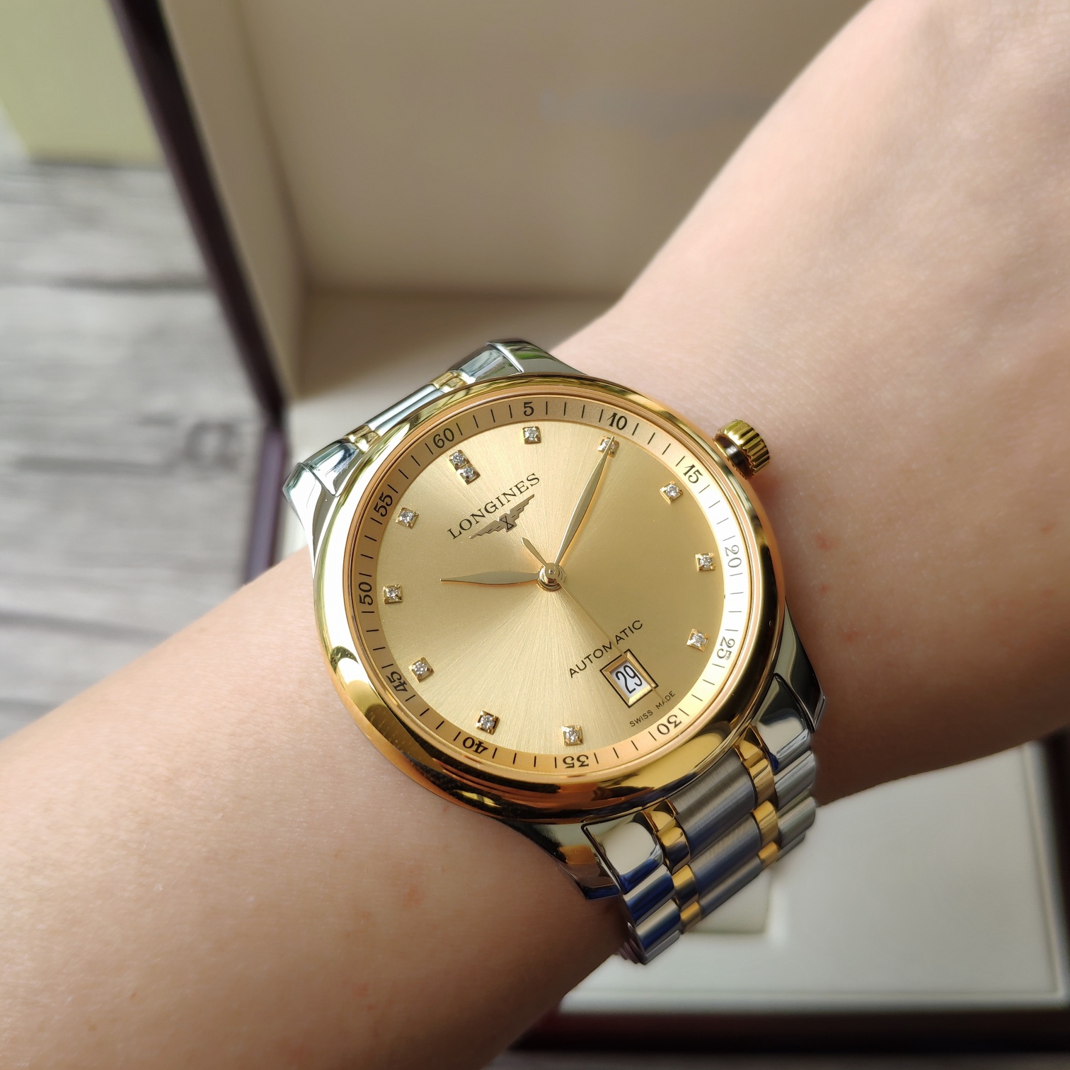 longines 時計 値段コピー 通勤 マスター 紳士 ウォッチ ファッション スチールバンド イエロー_9