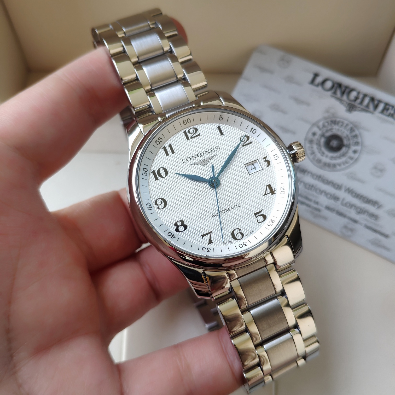 longines 腕時計 メンズ偽物 通勤 マスター 紳士 ウォッチ ファッション スチールバンド ホワイト_1
