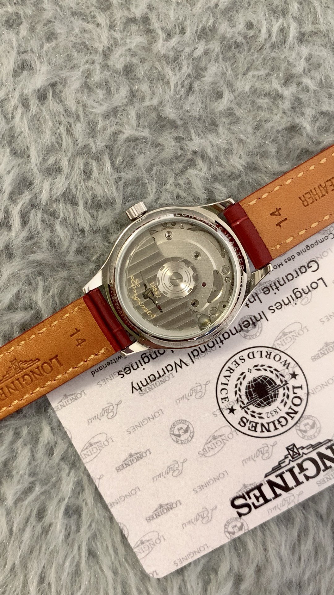 longines 時計 値段スーパーコピー ビジネス 通勤 マスター 優雅 薄い ウォッチ 本革 レッド_4