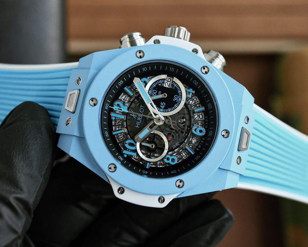 HUBLOT ウブロ ビッグバン ベルルッティ偽物 腕時計 ウォッチ ハンサム  紳士 ファッション ブルー_4