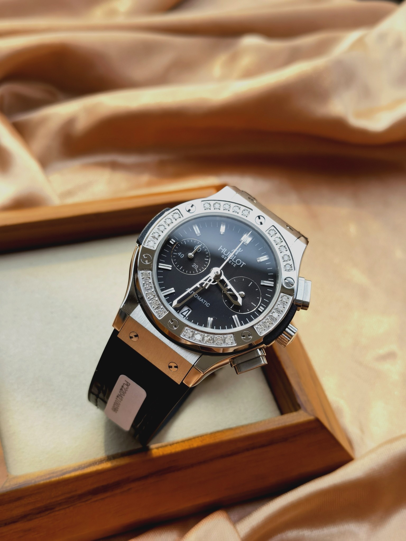 腕時計 hublot偽物 ビジネス 通勤 シルバーケース ビッグ バン 優雅レディ ウォッチ ブラック_4