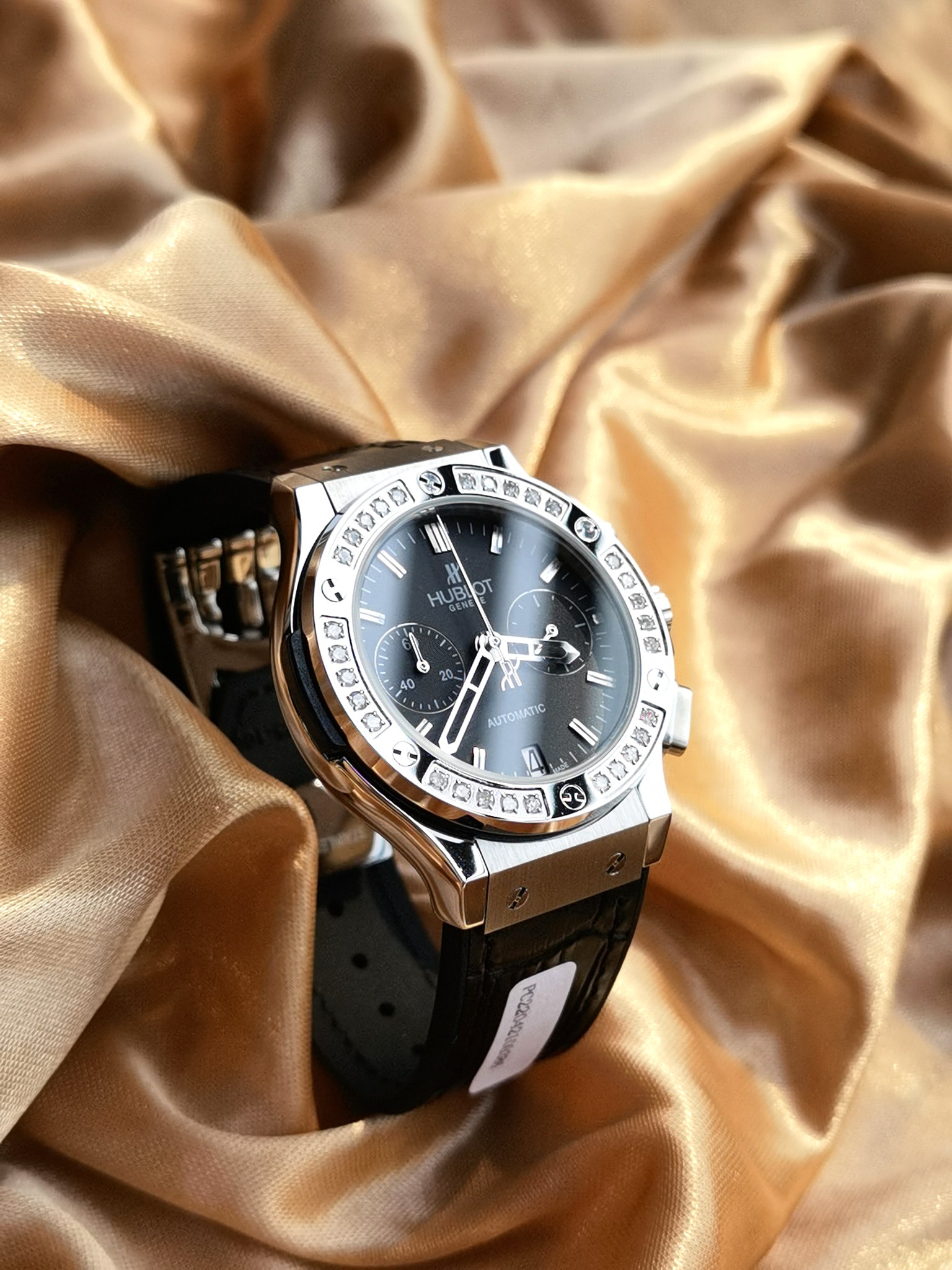腕時計 hublot偽物 ビジネス 通勤 シルバーケース ビッグ バン 優雅レディ ウォッチ ブラック_5