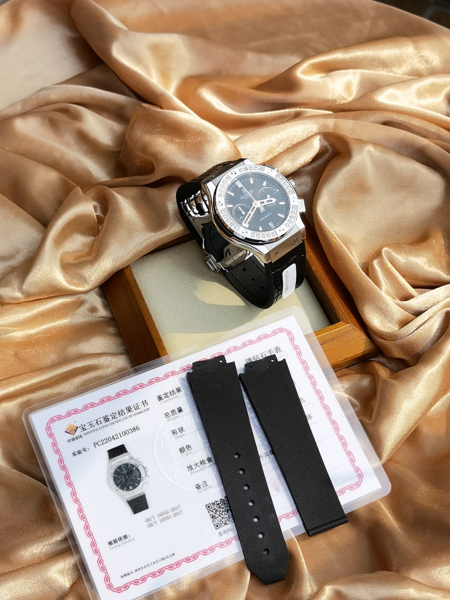 腕時計 hublot偽物 ビジネス 通勤 シルバーケース ビッグ バン 優雅レディ ウォッチ ブラック_6