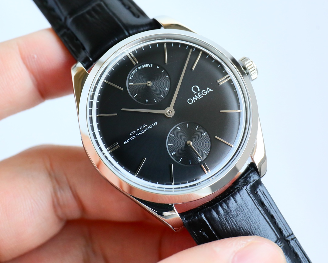 OMEGA デ ヴィル アワー ビジョンスーパーコピー 防水 腕時計 ハンサム レザー 2色可選_4