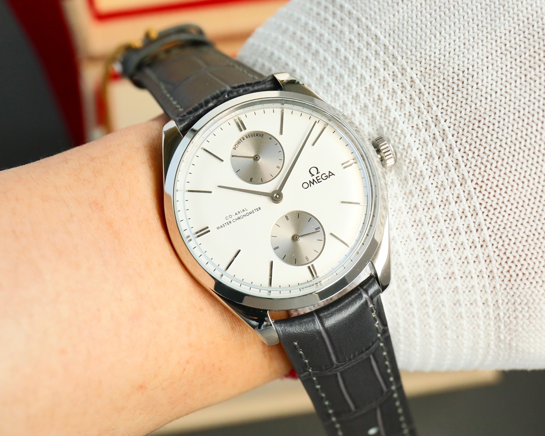 OMEGA デ ヴィル オメガ偽物 シンプル 防水 腕時計 ハンサム レザー ホワイト_6