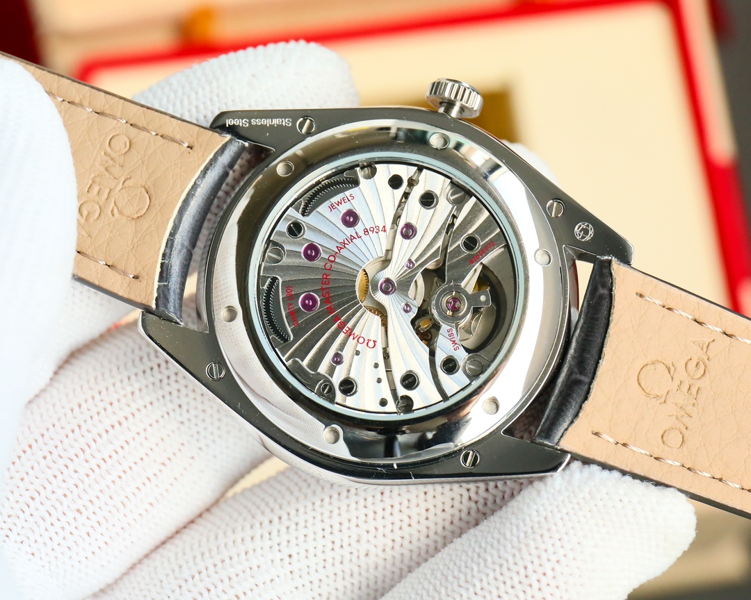OMEGA デ ヴィル オメガ偽物 シンプル 防水 腕時計 ハンサム レザー ホワイト_9