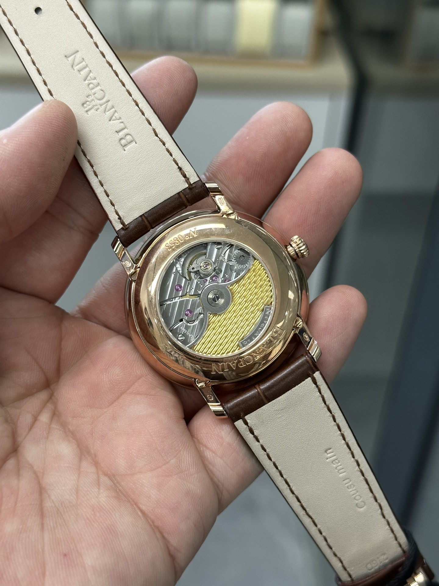 お手頃価格でブランパン ヴィルレ ゴールドコピー 腕時計 ウォッチ 防水 ファッション ブラウン_5